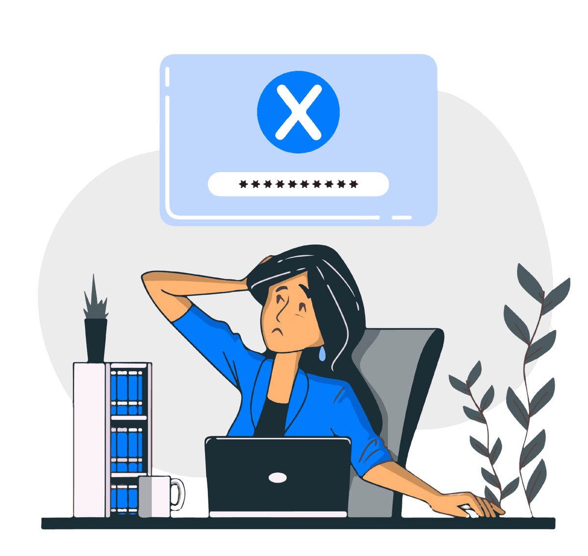 Lady Trying to Remember Her Password